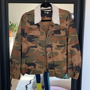 Madewell Camo and shearling jacket